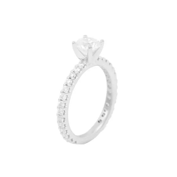 14Kt White Gold Single Row Diamond Engagement Ring Erickson Jewelers Iron Mountain, MI