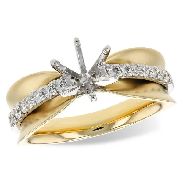 14Kt Yellow Gold Brushed Finish Engagement Ring Erickson Jewelers Iron Mountain, MI