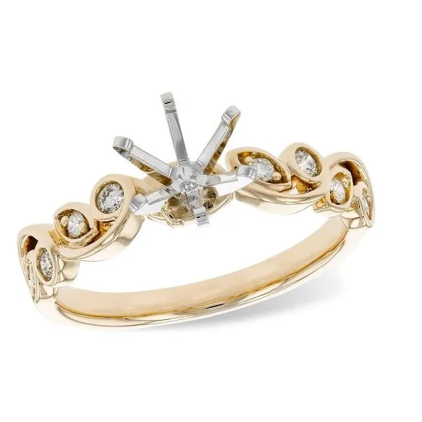 14Kt Yellow Gold Leafy Swirl Diamond Engagement Ring Erickson Jewelers Iron Mountain, MI