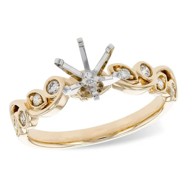 14Kt Yellow Gold Leafy Swirl Diamond Engagement Ring Erickson Jewelers Iron Mountain, MI