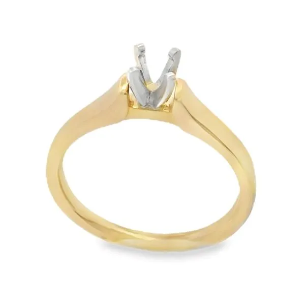 14K Yellow Gold Cathedral Solitaire Engagement Ring Erickson Jewelers Iron Mountain, MI