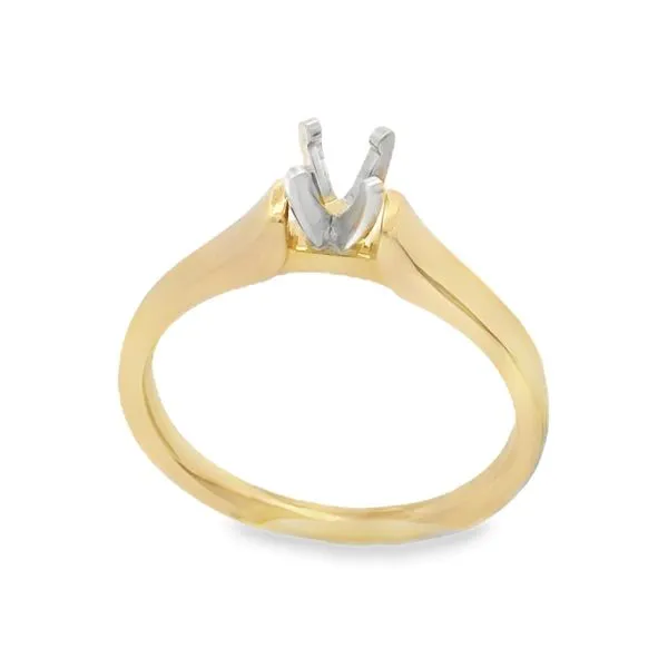 14K Yellow Gold Cathedral Solitaire Engagement Ring Erickson Jewelers Iron Mountain, MI