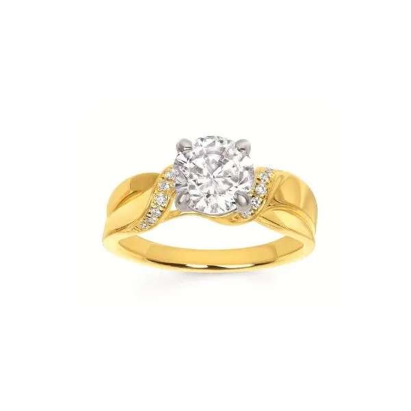 14Kt Yellow Gold Curve of Diamonds Engagement Ring Erickson Jewelers Iron Mountain, MI