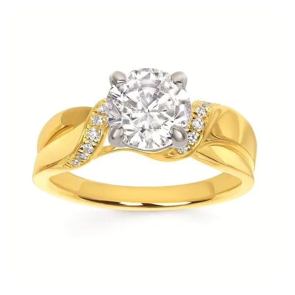 14Kt Yellow Gold Curve of Diamonds Engagement Ring Erickson Jewelers Iron Mountain, MI