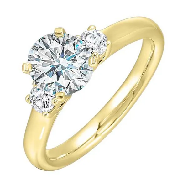 14Kt Yellow Gold 3 Stone Engagement Ring Erickson Jewelers Iron Mountain, MI
