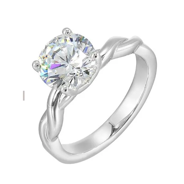 14Kt White Gold Twisted Engagement Ring Erickson Jewelers Iron Mountain, MI