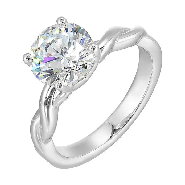 14Kt White Gold Twisted Engagement Ring Erickson Jewelers Iron Mountain, MI