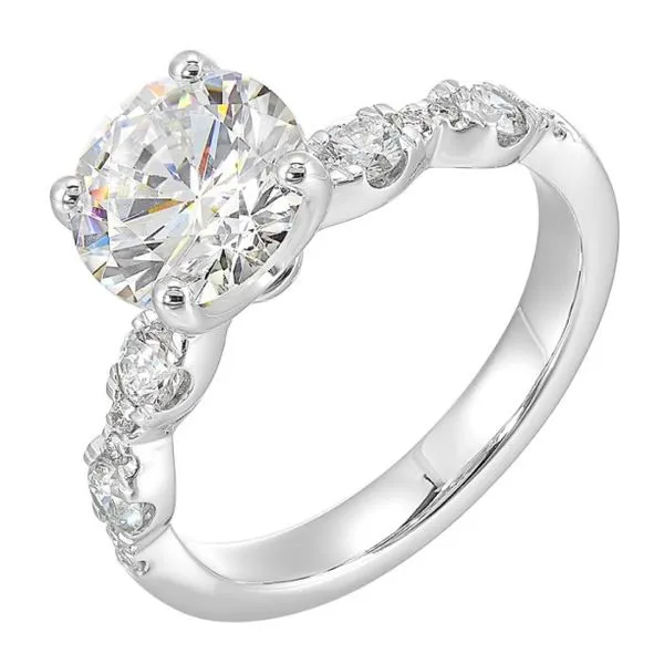 14Kt White Gold Round Diamond Engagement Ring with Marquise Side Stones Erickson Jewelers Iron Mountain, MI