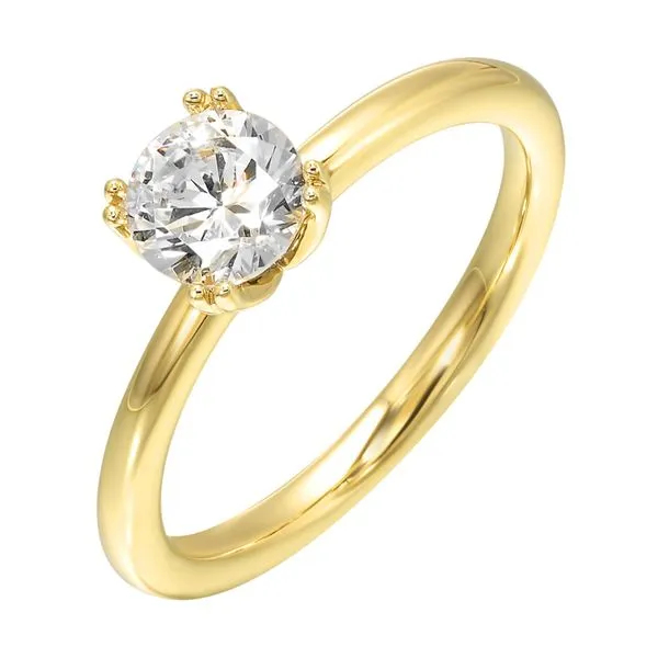 14Kt Yellow Gold Tulip Style Double Prong Solitaire Engagement Ring Erickson Jewelers Iron Mountain, MI