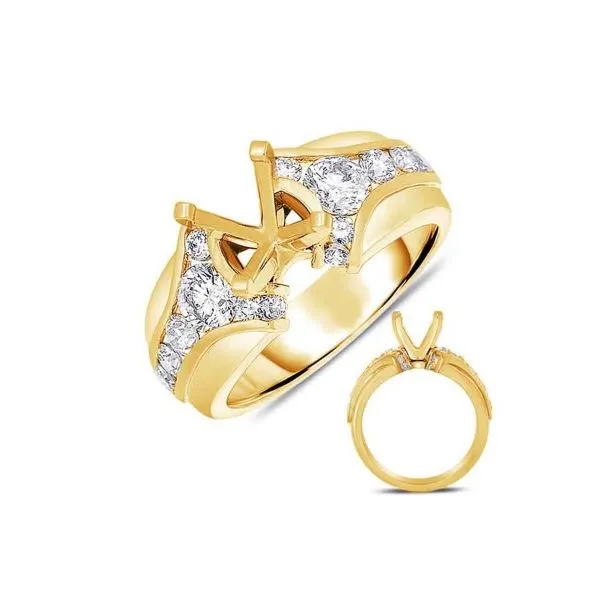 14 Karat Yellow Gold Fancy Channel Diamond Engagement Ring Erickson Jewelers Iron Mountain, MI