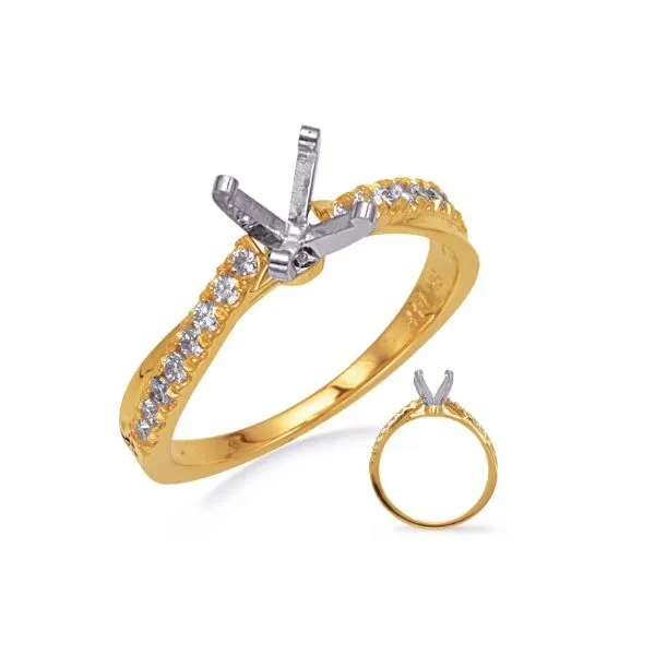14 Karat Yellow Gold Twist Diamond Engagement Ring Erickson Jewelers Iron Mountain, MI
