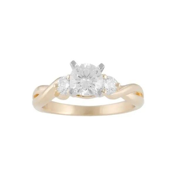 Three Stone Twist Engagement Ring in 14K Yellow Gold Erickson Jewelers Iron Mountain, MI
