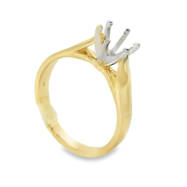 Tapered Cathedral Solitaire Ring in 14K Yellow Gold Erickson Jewelers Iron Mountain, MI