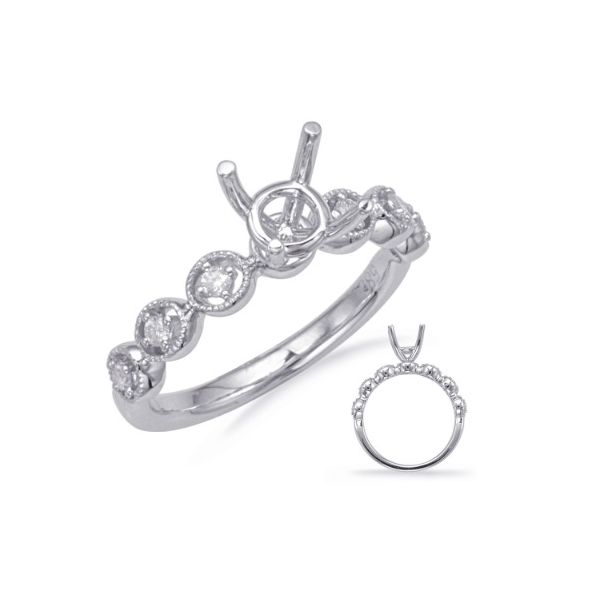 Milgrain Diamond Engagement Ring in 14K White Gold Erickson Jewelers Iron Mountain, MI