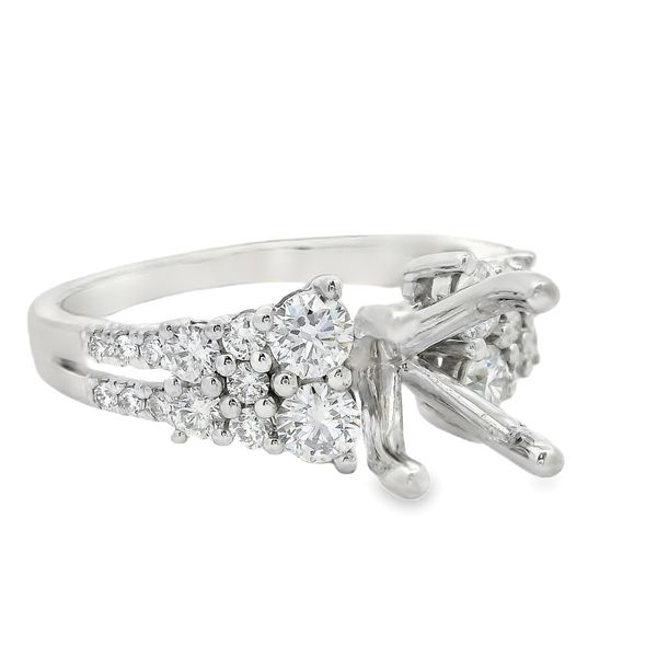 14Kt White Gold Diamond Graduated Engagement Ring Erickson Jewelers Iron Mountain, MI
