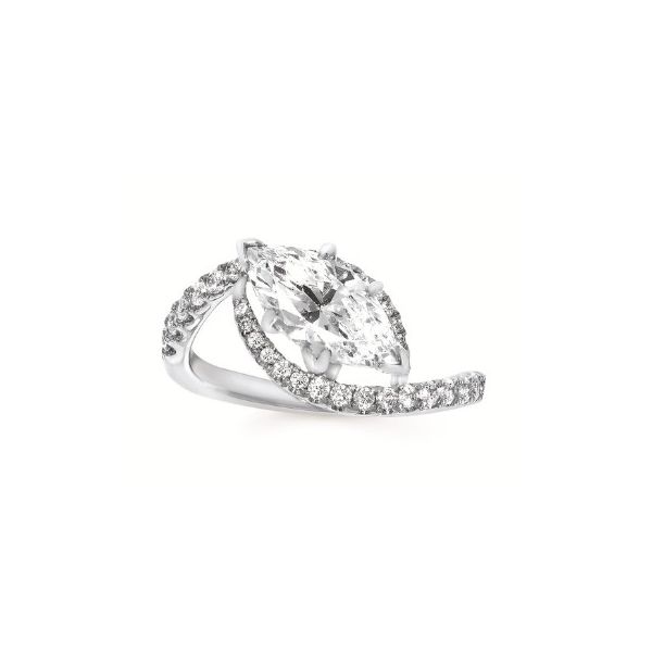 14Kt White Gold Criss Cross Engagement Ring Erickson Jewelers Iron Mountain, MI
