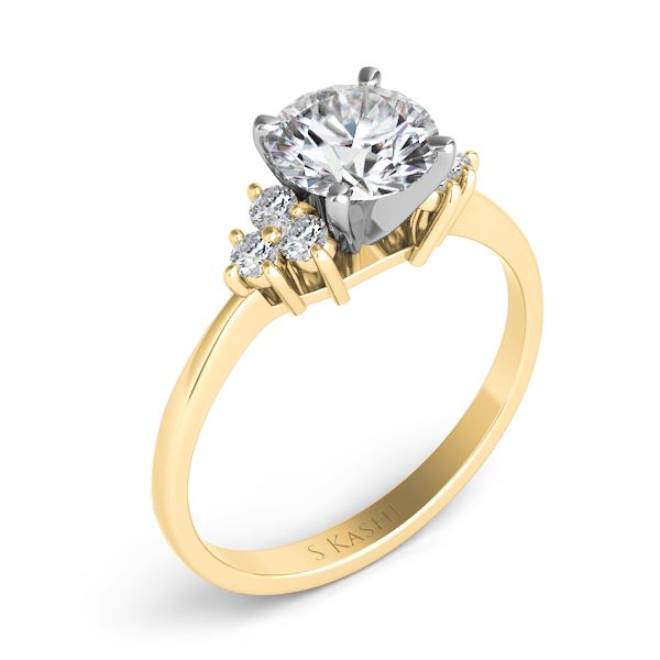 Diamond Engagement Band with Side Stones in 14K Yellow Gold Erickson Jewelers Iron Mountain, MI