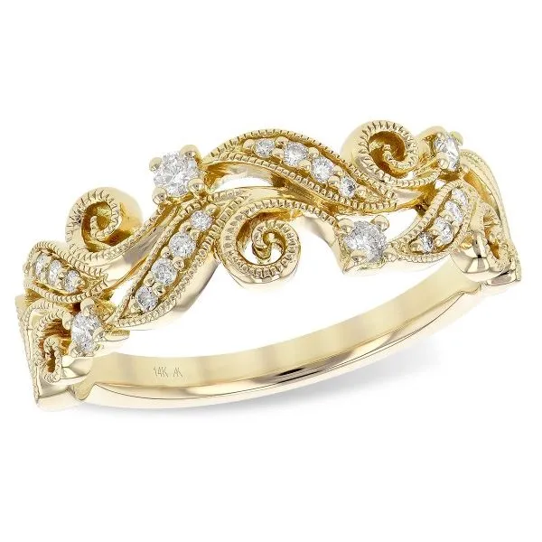 14Kt Yellow Gold Detailed Diamond Ring Erickson Jewelers Iron Mountain, MI