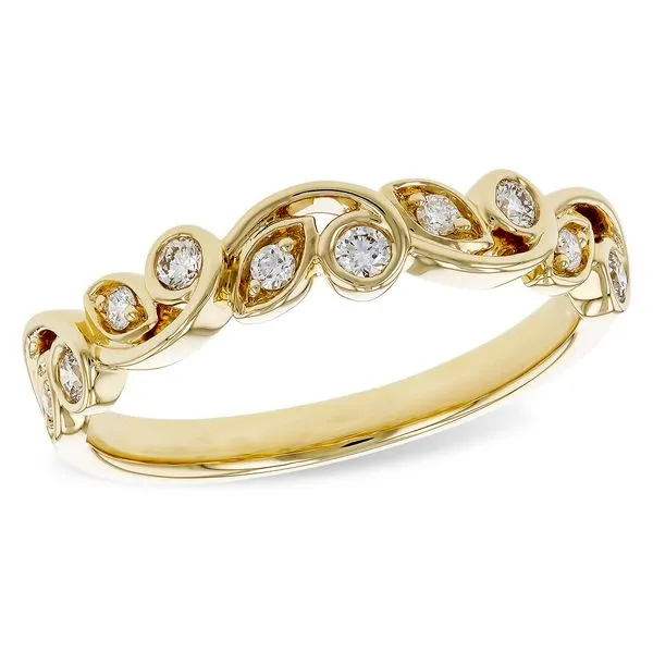 14Kt Yellow Gold Leaf/Swirl Diamond Ring Erickson Jewelers Iron Mountain, MI