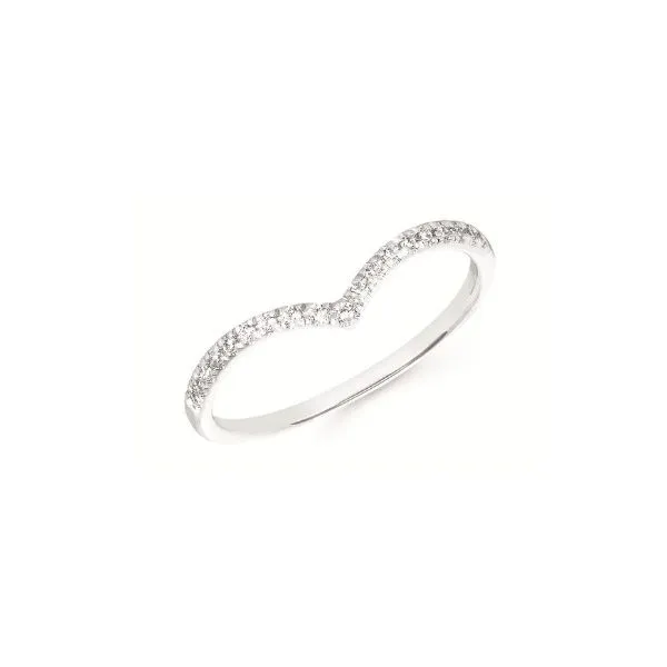 14K White Gold Chevron Diamond Band Erickson Jewelers Iron Mountain, MI