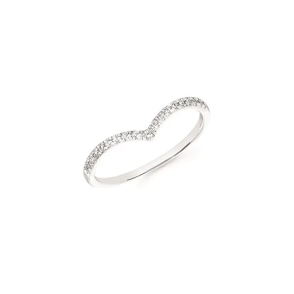 14K White Gold Chevron Diamond Band Erickson Jewelers Iron Mountain, MI