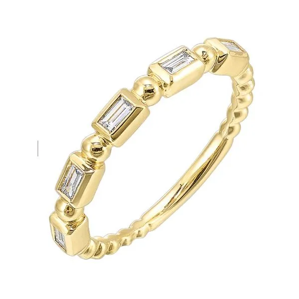 14K Yellow Gold Beaded Diamond Ring Erickson Jewelers Iron Mountain, MI