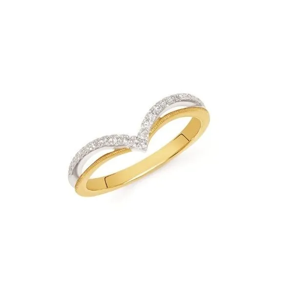 14Kt Yellow and White Gold Diamond Wedding Band Erickson Jewelers Iron Mountain, MI
