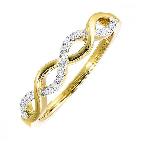 10Kt Yellow Gold Twist Stackable Diamond Ring Erickson Jewelers Iron Mountain, MI