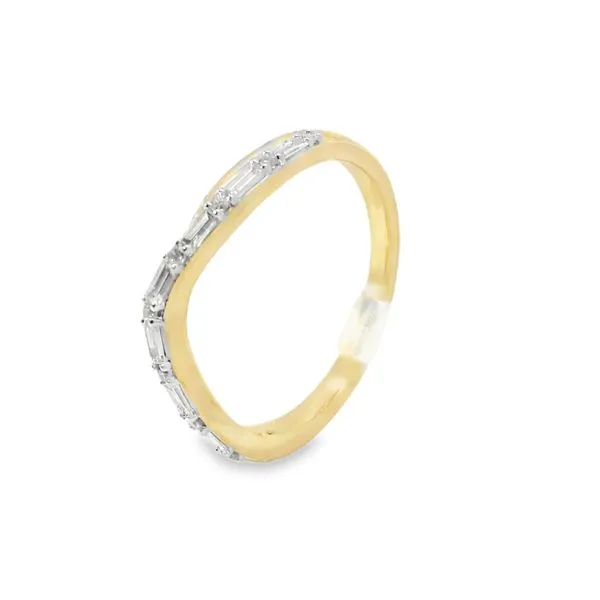 Curved Diamond Wedding Band in 14K Yellow Gold Erickson Jewelers Iron Mountain, MI