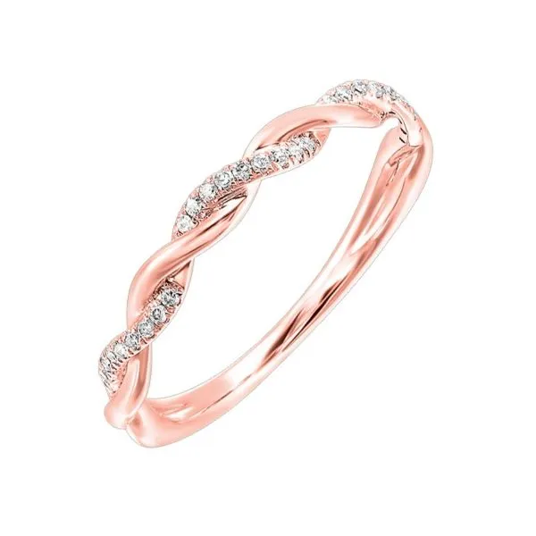 Rose Gold Twisty Diamond Ring Erickson Jewelers Iron Mountain, MI