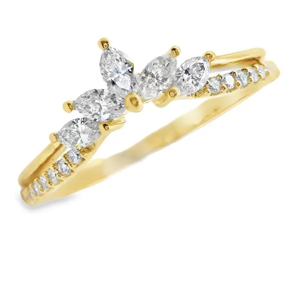 Yellow Gold Curved Wedding Band Erickson Jewelers Iron Mountain, MI