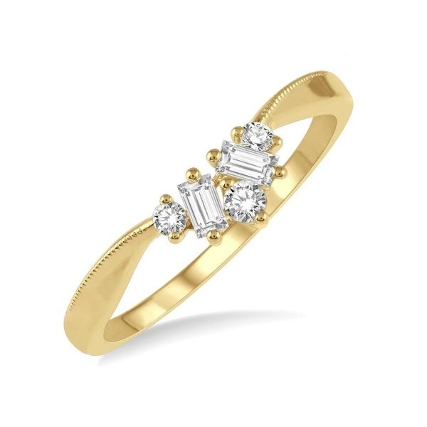 14K Yellow Gold Chevron Wedding Band Erickson Jewelers Iron Mountain, MI