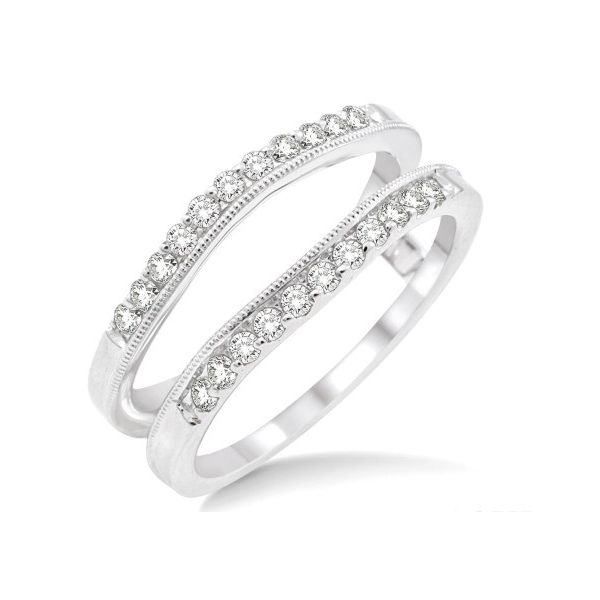 14K White Gold Milgrain Insert Wedding Band Erickson Jewelers Iron Mountain, MI