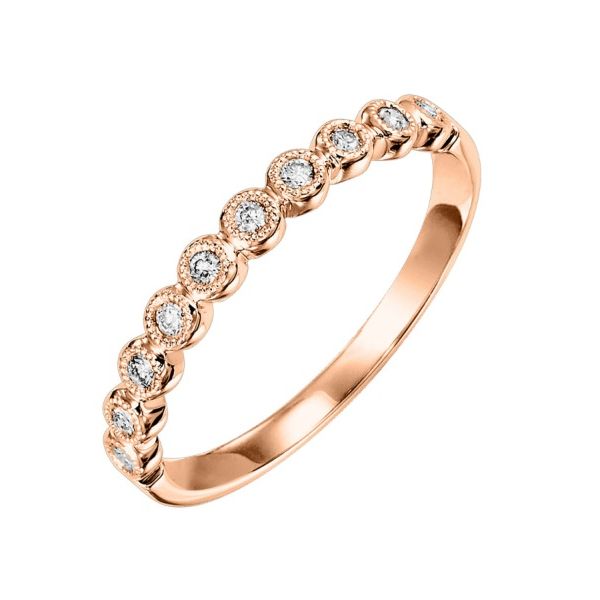 14K Rose Gold Milgrain Bezel Bubble Band Wedding Band Erickson Jewelers Iron Mountain, MI