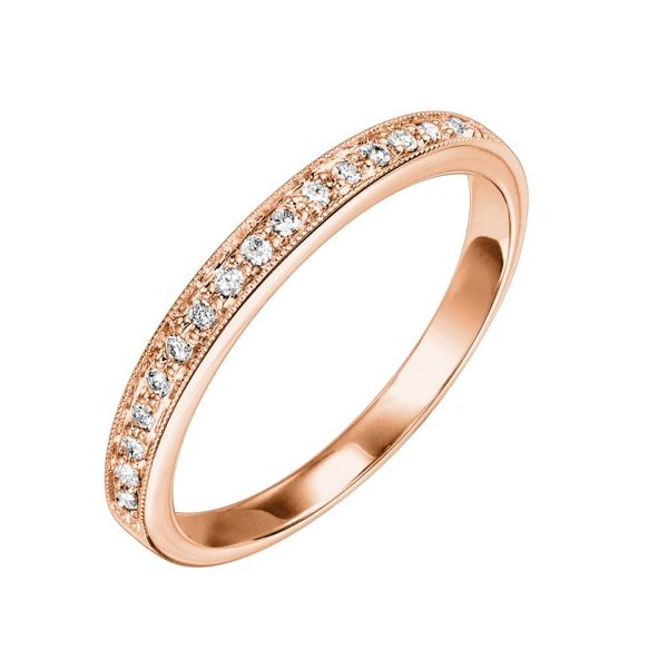 14K Rose Gold Milgrain Straight Band Wedding Band Erickson Jewelers Iron Mountain, MI