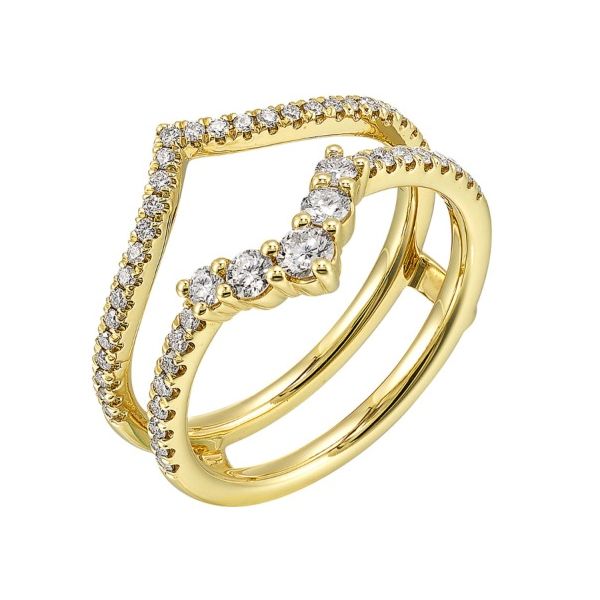 Guard Ring with Different Sides in 14K Yellow Gold Erickson Jewelers Iron Mountain, MI