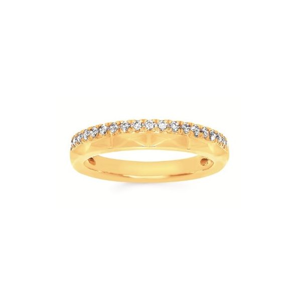 Yellow Gold Geometric Diamond Wedding Band Erickson Jewelers Iron Mountain, MI