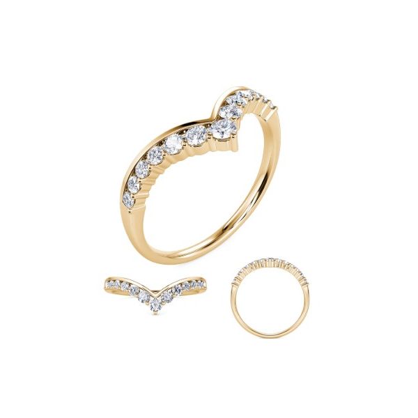 14Kt Yellow Gold Chevron Diamond Wedding Band Erickson Jewelers Iron Mountain, MI