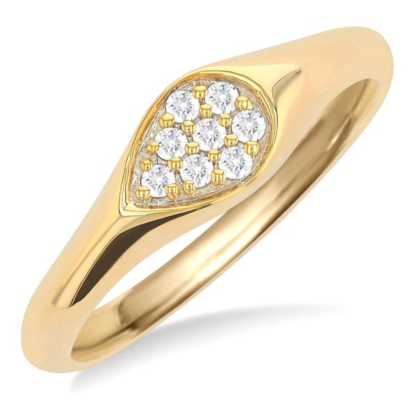 10Kt Yellow Gold Pear Shaped Cluster Diamond Ring Erickson Jewelers Iron Mountain, MI