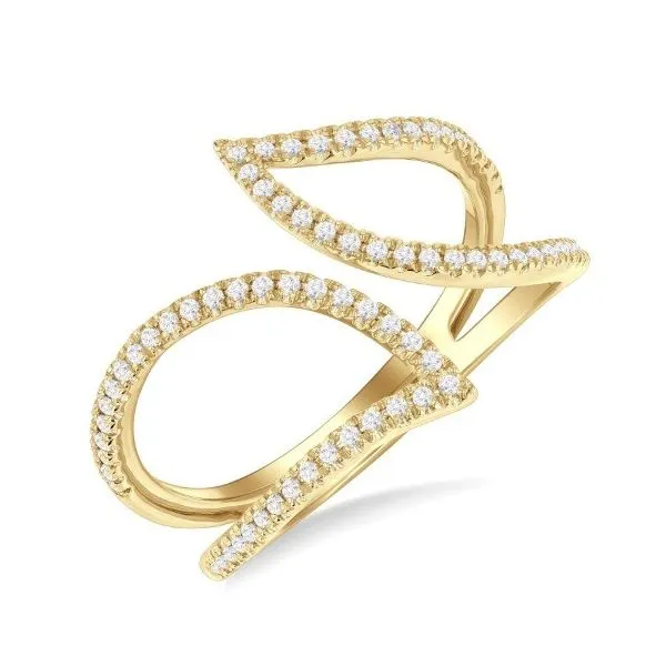 10Kt Yellow Gold Leaf Diamond Ring Erickson Jewelers Iron Mountain, MI