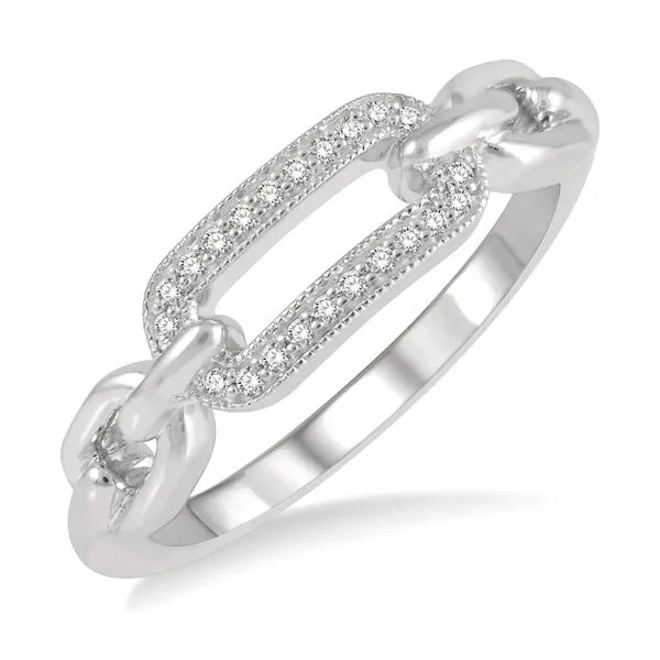 Sterling Silver Paper Clip Diamond Ring Erickson Jewelers Iron Mountain, MI