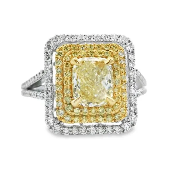 18Kt White and Yellow Gold Diamond Ring Erickson Jewelers Iron Mountain, MI
