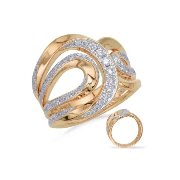 Wide Freeform Diamond Gold Ring Erickson Jewelers Iron Mountain, MI