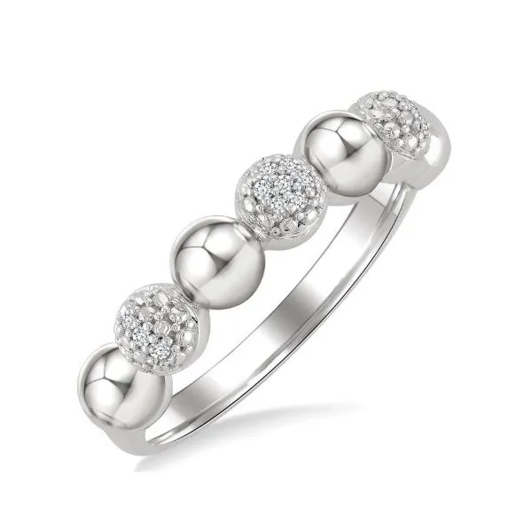 Sterling Silver Beaded Diamond Ring Erickson Jewelers Iron Mountain, MI