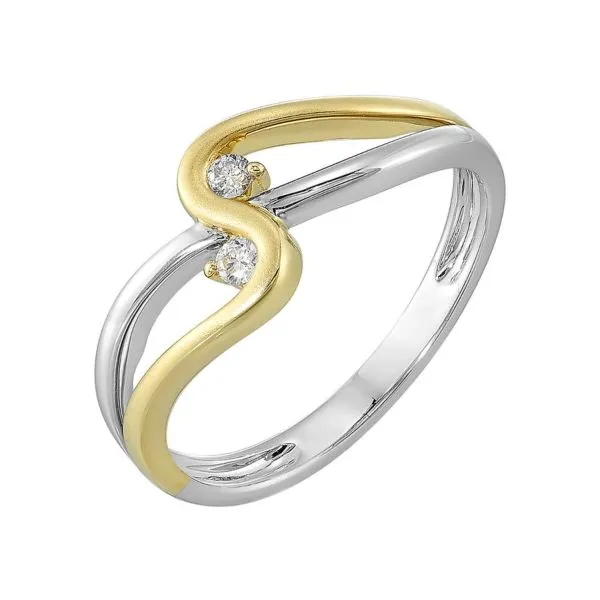 14Kt White and Yellow Gold Criss Cross Fashion Ring Erickson Jewelers Iron Mountain, MI