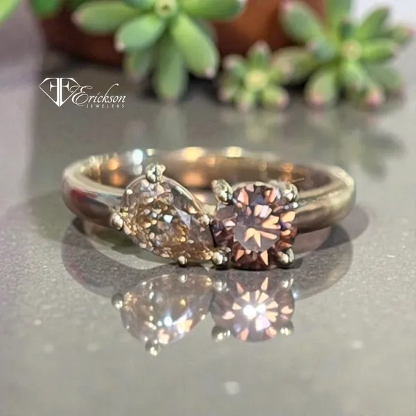 Pear & Round Desert Diamond Ring Erickson Jewelers Iron Mountain, MI