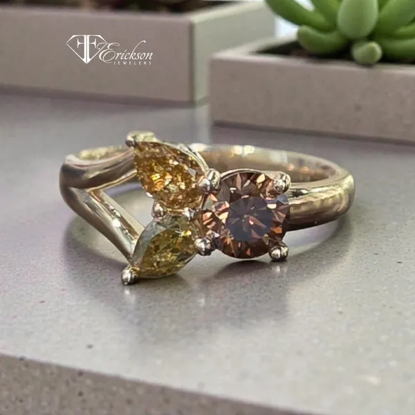Pear & Round Desert Diamond Ring Erickson Jewelers Iron Mountain, MI