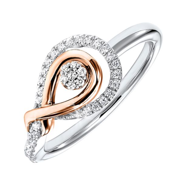 Sterling Silver Rose Gold Diamond Ring Erickson Jewelers Iron Mountain, MI