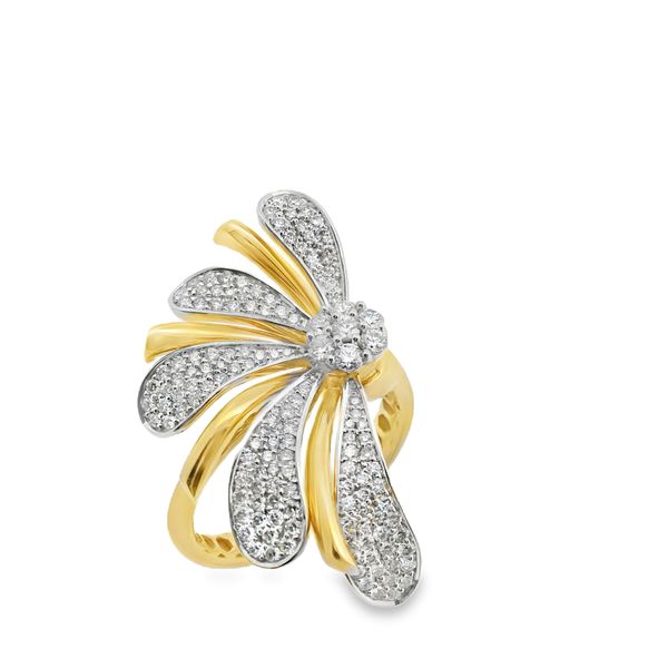 14Kt Yellow Gold Diamond Flower Fashion Ring Erickson Jewelers Iron Mountain, MI