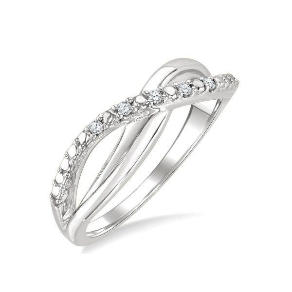 Sterling Silver Diamond Criss Cross Ring Erickson Jewelers Iron Mountain, MI